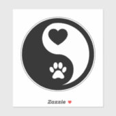 Hart en Paw Yin Yang Sticker Decal (Vel)