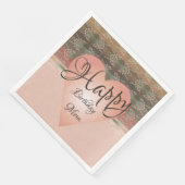 Hart en perzikkoraal, gedrenkt servet (Hoek)