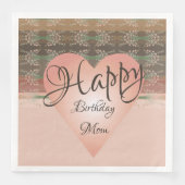 Hart en perzikkoraal, gedrenkt servet (Voorkant)