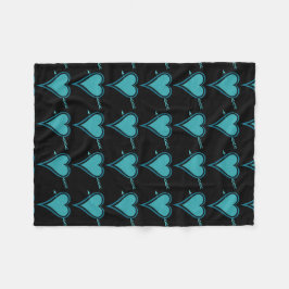 Hart en Pijl-Navy-Blauwgroen Fleece Deken