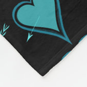 Hart en Pijl-Navy-Blauwgroen Fleece Deken (Hoek)