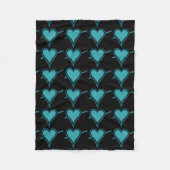 Hart en Pijl-Navy-Blauwgroen Fleece Deken (Voorkant)