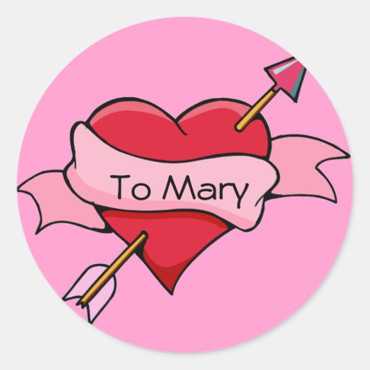 hart en pijl Stickers (Voorkant)