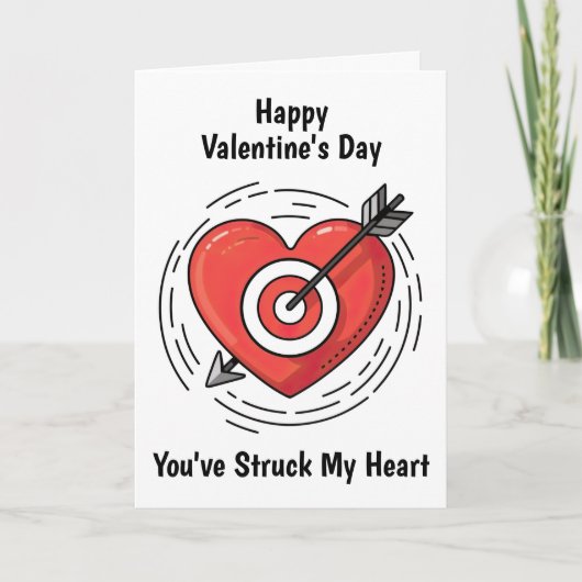 Hart en Pijl Valentijnsdag Kaart (Voorkant)