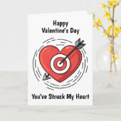 Hart en Pijl Valentijnsdag Kaart (Gele Bloem)