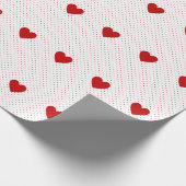 Hart en Polka Dot Rood Witte Achtergrond Cadeaupapier (Hoek)