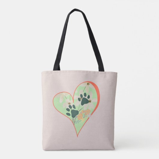 Hart en poten tote bag (Achterkant)