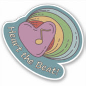 Hart en Regenboog: Doodles voor muziekliefhebbers Sticker (Voorkant)