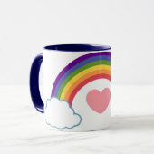 Hart en regenboog van 80 - mok (Voorkant links)