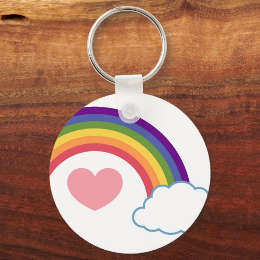 Hart en regenboog van 80 - sleutelhanger (Voorkant)