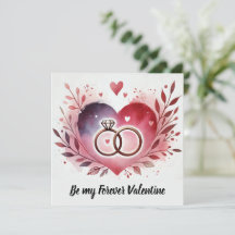 Hart en ringen met bloemenkrans – Wees mijn voor a