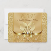 Hart- en ringkaarten van het 50e Jubileum RSVP-kaa RSVP Kaartje (Voorkant)