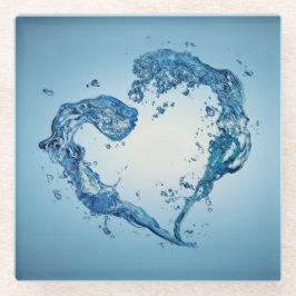 Hart- en rivierriemen glazen onderzetter