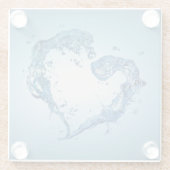 Hart- en rivierriemen glazen onderzetter (Achterkant)