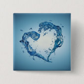 Hart- en rivierriemen vierkante button 5,1 cm (Voorkant)