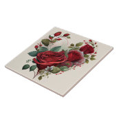 Hart en Rode Rozen Tegeltje (Zijkant)