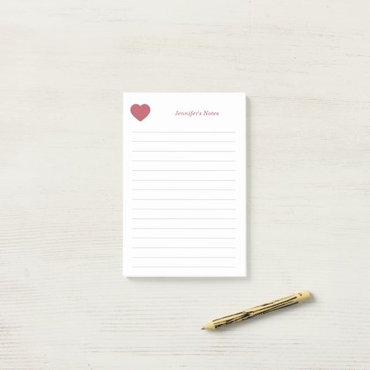 Hart en Rood Post-it® Notes (Op bureau)