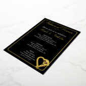 Hart- en Roos-bloemen Folie Uitnodiging (Gedraaid)