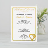 Hart- en Roos-bloemen Folie Uitnodiging (Staand Voorkant)