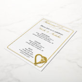 Hart- en Roos-bloemen Folie Uitnodiging (Gedraaid)