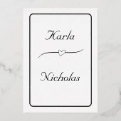 Hart- en Roos-bloemen Folie Uitnodiging (Achterkant)