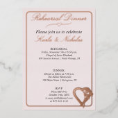 Hart- en Roos-bloemen Folie Uitnodiging (Voorkant)