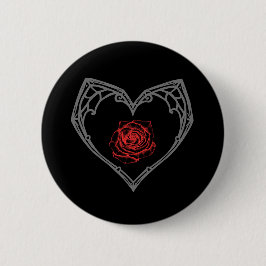 Hart en Roos Knop Ronde Button 5,7 Cm