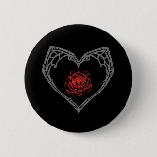Hart en Roos Knop Ronde Button 5,7 Cm