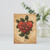 Hart en Roos  Liefde Valentijnsdag Briefkaart (Staand voorkant)