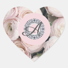 HART EN ROZE ROZEN, Sticker, Glanzend, Groot, Sticker