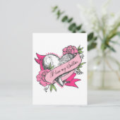 Hart en Rozen Briefkaart (Staand voorkant)