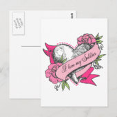 Hart en Rozen Briefkaart (Voorkant / Achterkant)