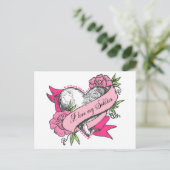 Hart en Rozen Briefkaart (Staand voorkant)