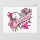 Hart en Rozen Briefkaart (Voorkant)