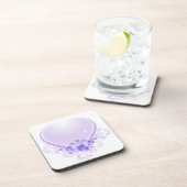 hart en Rozen lavendel Drankjes Onderzetter (Rechterzijde)