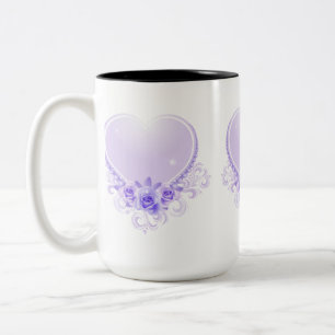 hart en Rozen lavendel Tweekleurige Koffiemok