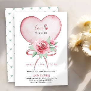 Hart en Rozen Liefde is in de Lucht Bruidsbruiloft Kaart