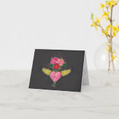 Hart en Rozen Notecard Kaart (Gele Bloem)