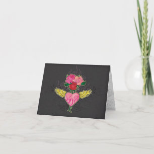 Hart en Rozen Notecard Kaart