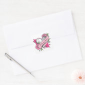 Hart en Rozen Vierkante Sticker (Envelop)
