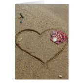 hart en schelp op strand (Voorkant)