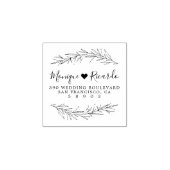 Hart- en Script-weddenschap met paar retouradres Rubberstempel (Afrduk)