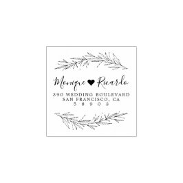 Hart- en Script-weddenschap met paar retouradres Rubberstempel