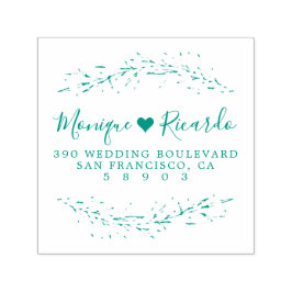 Hart- en Script-weddenschap met paar retouradres Zelfinktende Stempel