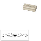 Hart en Scroll Rubber Stamp Rubberstempel (Gestempeld)
