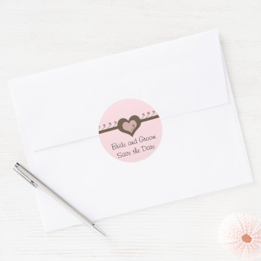 Hart en scrollen ronde sticker (Envelop)
