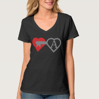 Hart en sleutel t-shirt
