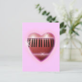 Hart- en spaarpjes pianotoetsenbord briefkaart (Staand voorkant)