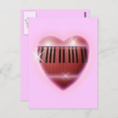 Hart- en spaarpjes pianotoetsenbord briefkaart (Voorkant / Achterkant)