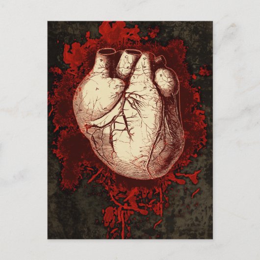 Hart en spatter briefkaart (Voorkant)